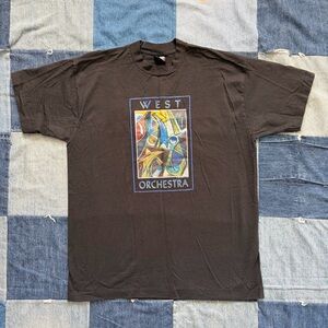 vintage art abstract orchestra umbrella arts t shirt made in usa size L